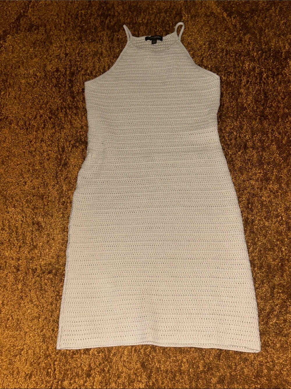 Banana Republic Cream Crochet Halter-Style Midi Dress